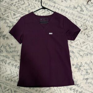 Figs Deep Purple V-Neck Scrub Top